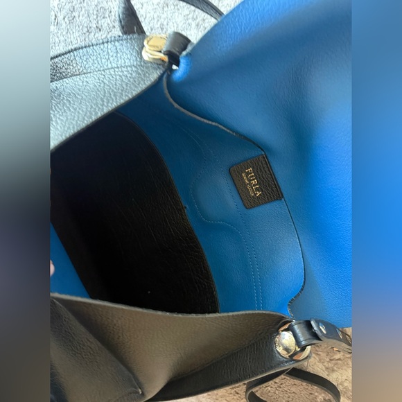 Furla Black Shoulder Bag with Gold Accents - Picture 8 of 12